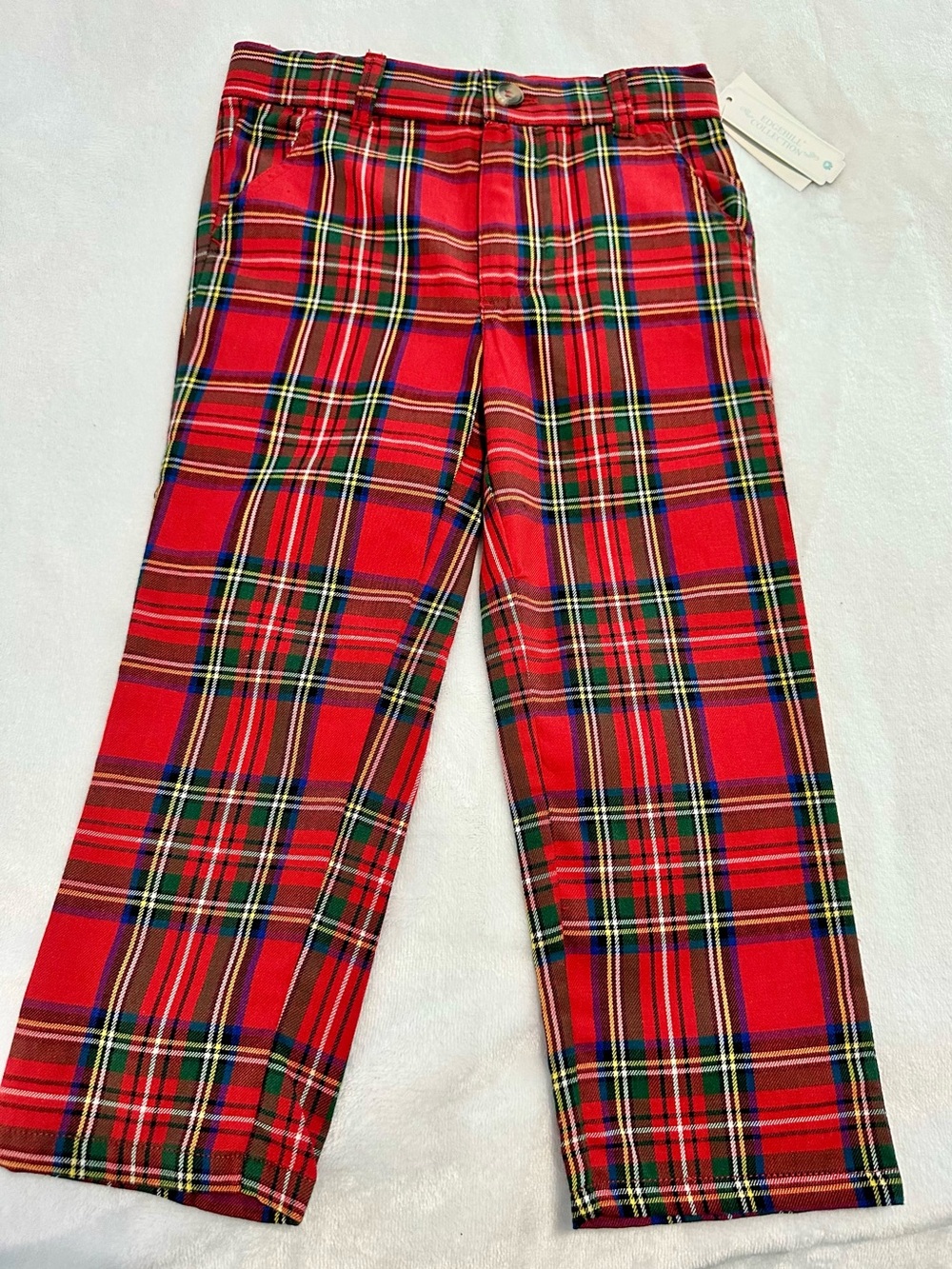 Edgehill Collection Red Plaid Tartan Kids Pants